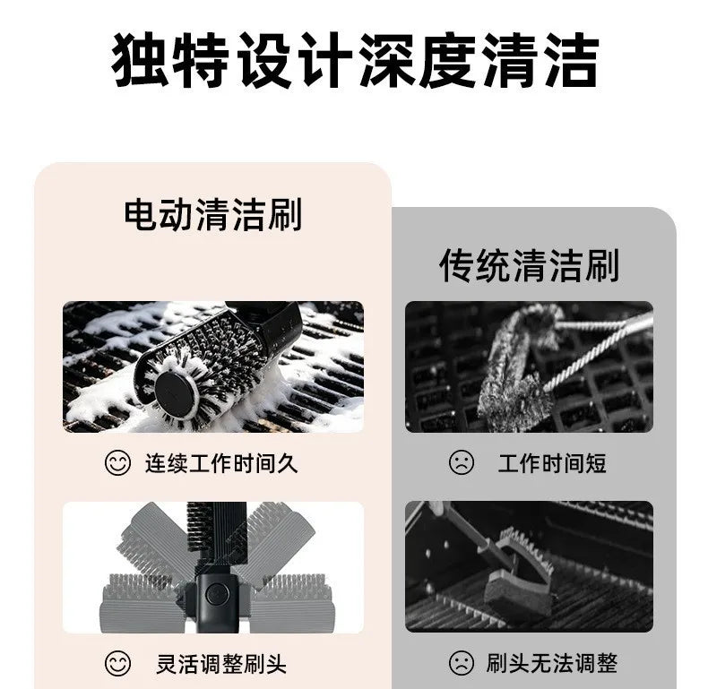 Cordless Electric Barbecue Grill Cleaning Brush Portable High Efficiency Heavy Oil Stain Remover BBQ Grate Scrubber Tool