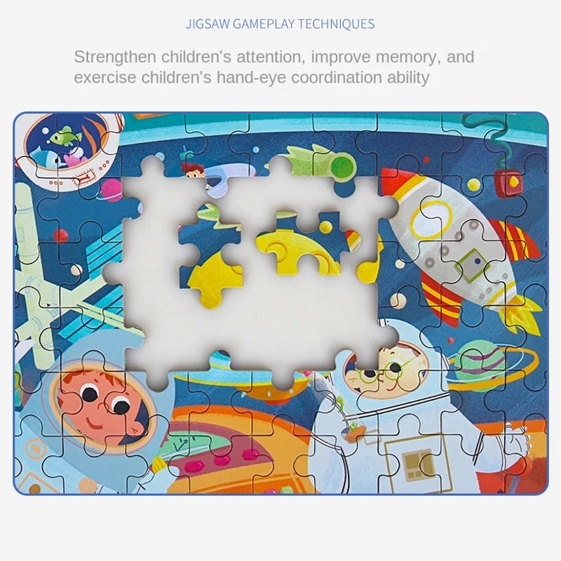 60piece Jigsaw Puzzle Montessori Games Cartoon Animal Vehicle Dinosaur Puzzles for Kids Educational Toys Children Christmas Gift