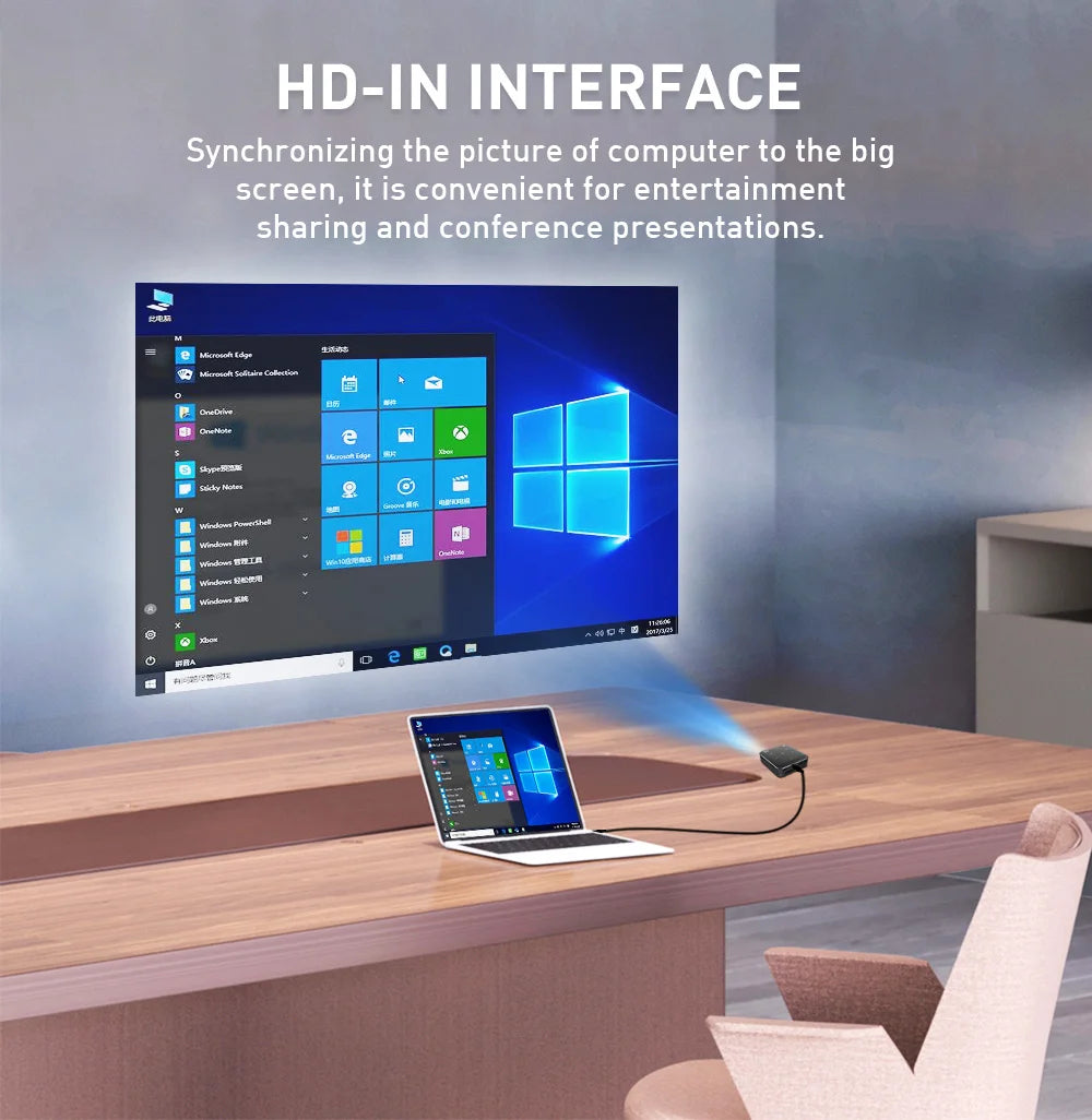 Mini Portable Projector Home Theater 4K 3D DLP Android Smart Ceiling Car Outdoor Wifi Bluetooth Mobile Battery Rechargeable LED