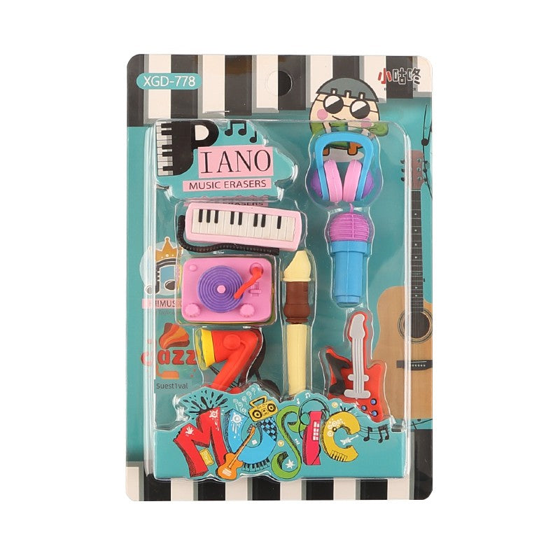 Musical Instrument Modeling Eraser Suit Creative Mini High Note Piano Guitar Eraser Student Music Stationery Prizes