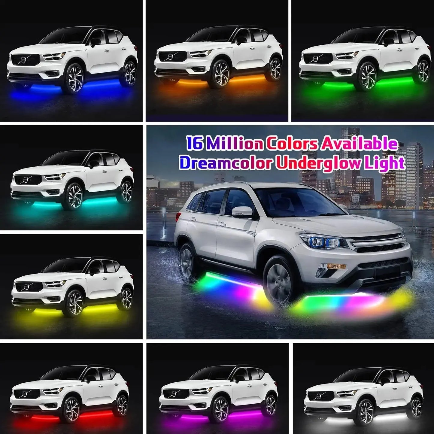 Car Flexible Underglow Strip Light LED Underbody Remote APP Control RGB Neon Lights Atmosphere Lamp for Auto Decoration