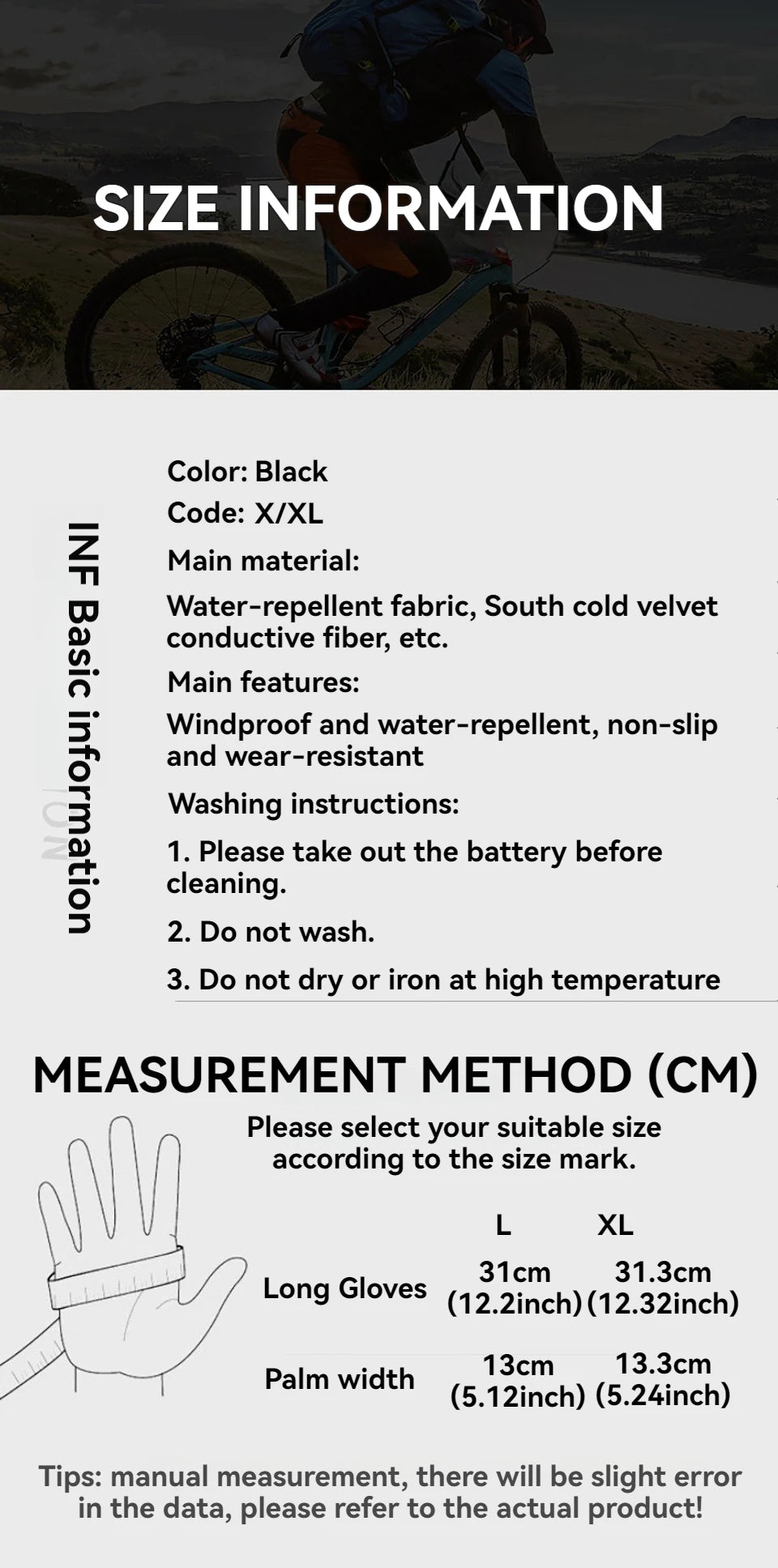 LOOGDEEL Heating Hand Warmer Electric Thermal Gloves Waterproof Snowboard Cycling Motorcycle Bicycle Ski Outdoor Winter Gloves
