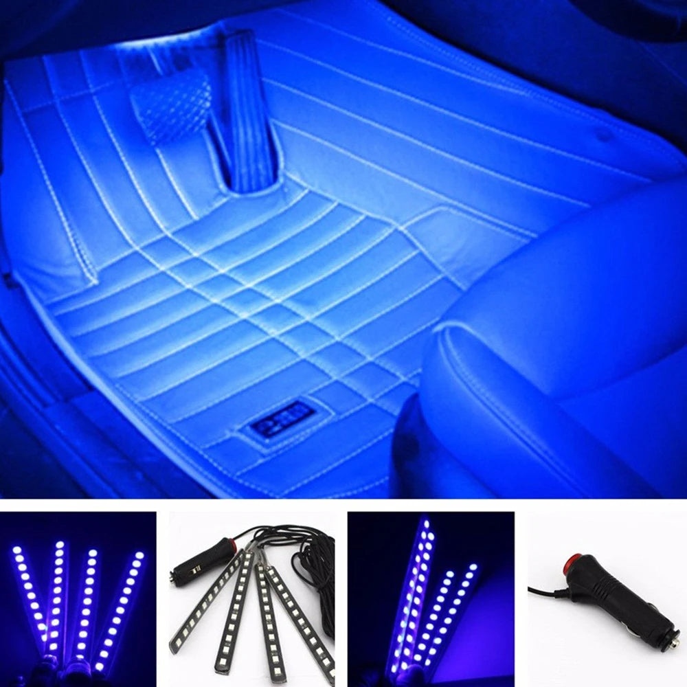 KEBIDUMEI Auto Decorative Lamp 48 LED 4 In 1 Car Interior Atmosphere Lights  5050 Foot Strip Lights Auto Accessories For 12-24V