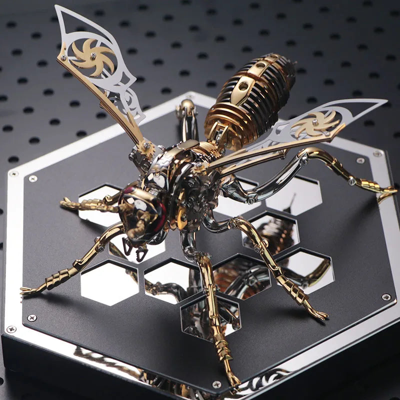 Punk 3D Wasp Stainless Steel Model Adult Assembly Kit Anti-Stress Metal Mechanical Insect Animal Toys Christmas Gift for Kids