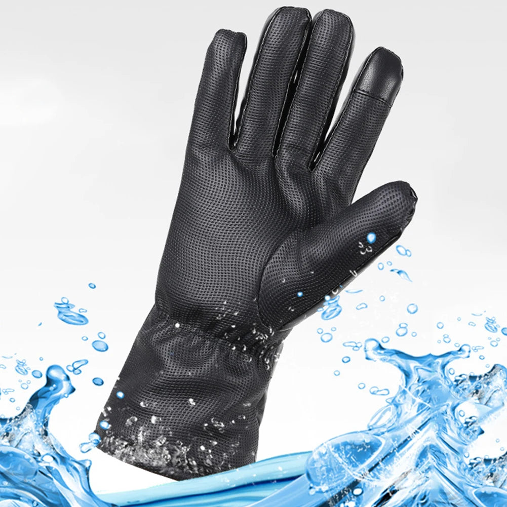 Rechargeable Heating Gloves 3 Temperature Levels Waterproof Electric Winter Gloves Hand Warmer for Outdoor Cycling Skiing Hiking