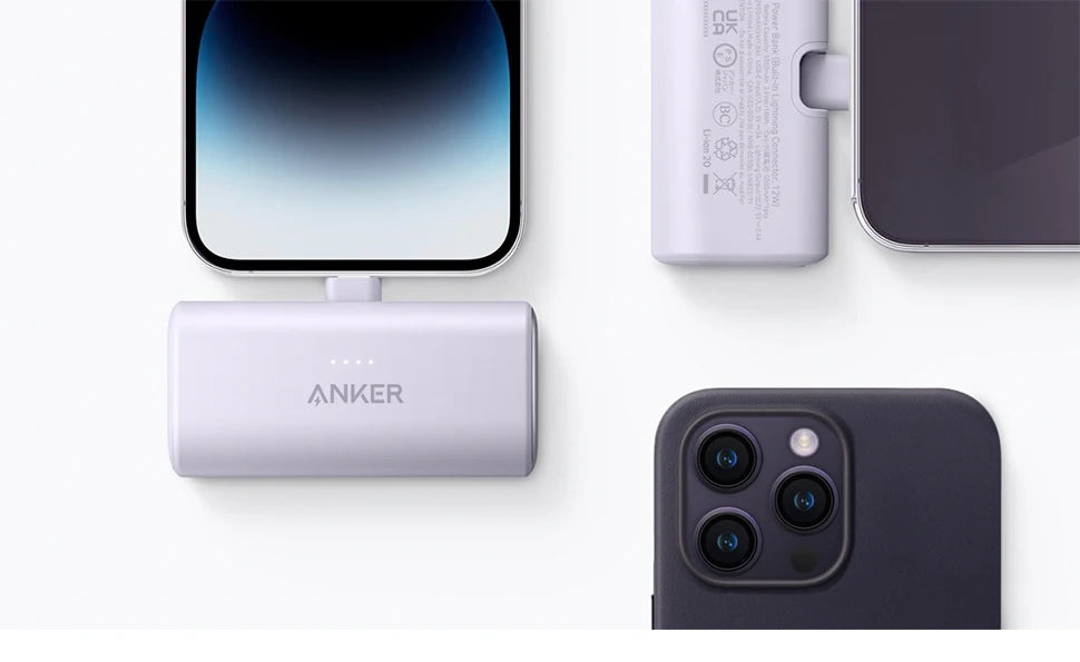 Anker 621 Powerbank 5,000mAh 12W Portable Charger with Built-in Lightning Connector Battery Pack Compatible with iPhone 14