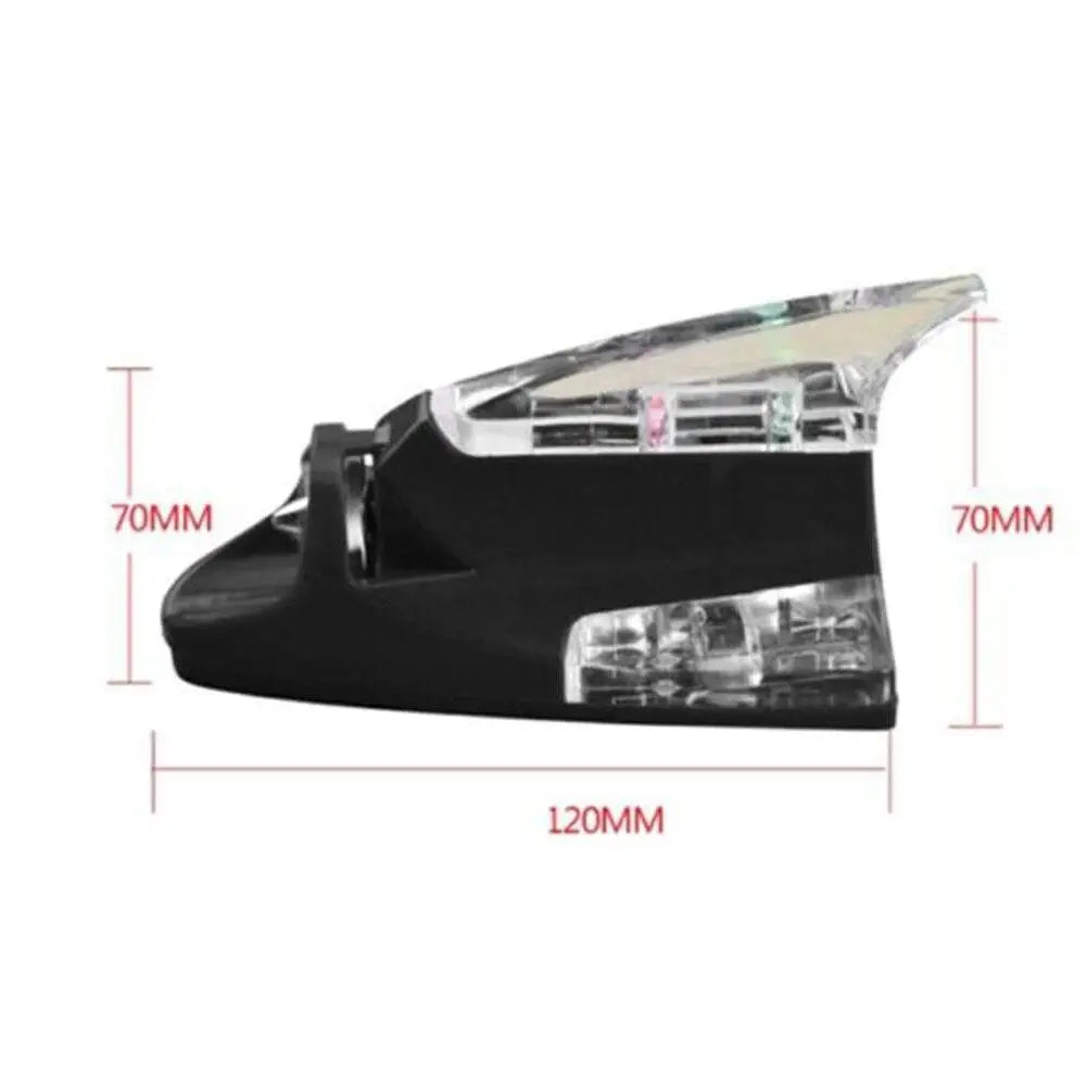 Car Auto Styling Wind And Power Shark Fin Shaped Receiving Antenna LED Warning Flashing Light Lamp