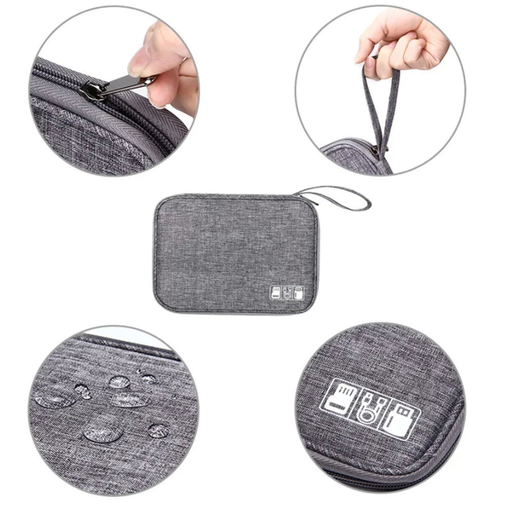 Simple Single Layer Digital Storage Bag Data Cable Charger Organize Waterproof Home Travel Portable Headphone Organization Pouch