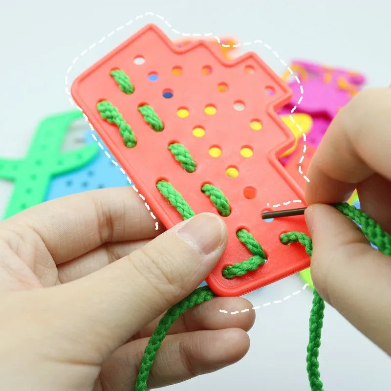 Threading Board Toddler Montessori Toys Lacing Fine Motor Skill Puzzle Educational Activite Enfants Créatif Kinder Spielzeug