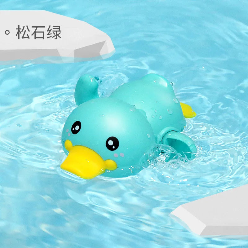 Cartoon Frog Bath Toy For Baby Swimming Pool Bathroom Beach Shower Game Duck Wind-up Clockwork Toy Summer Children Kid Water Toy