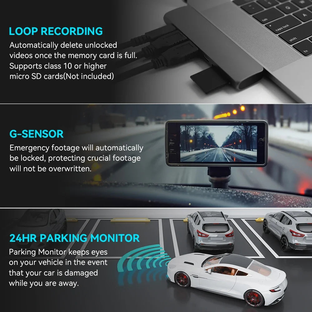 NOYAFA LF9 Pro WIFI Dash Cam 4K/2K DVR for Car Camera 24 Hour Parking Monitoring Loop Recording Car Camera With IR Night Vision