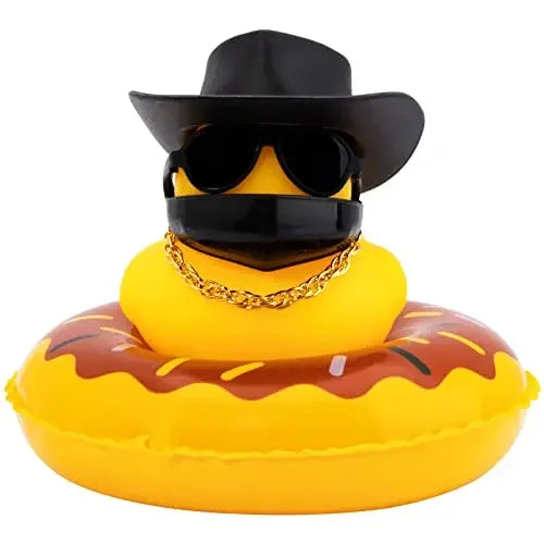 Mini Rubber Resin Duck  for Car Decoration Dashboard Car Decoration Funny Sunglasses for  House Interior and Office Decoration