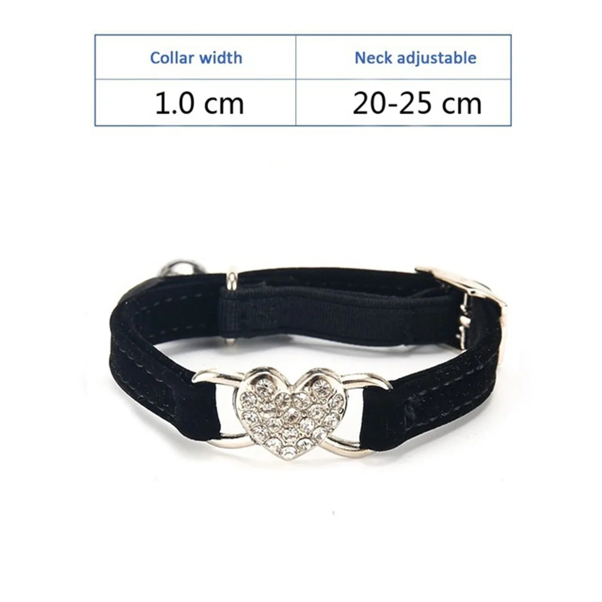 Cat Collar Heart Charm with Bell Safety Elastic Adjustable Soft Velvet Puppy Small Dog Pet Collar Kitty