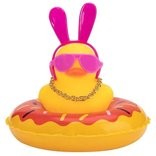 Mini Rubber Resin Duck  for Car Decoration Dashboard Car Decoration Funny Sunglasses for  House Interior and Office Decoration