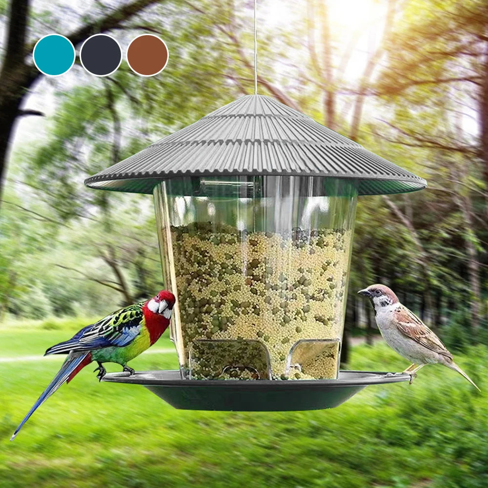 Window Wild Bird Feeder House Transparent Plastic Bird Feeder Hanging Peanut Nut Feeding Station Garden Seed Dispenser