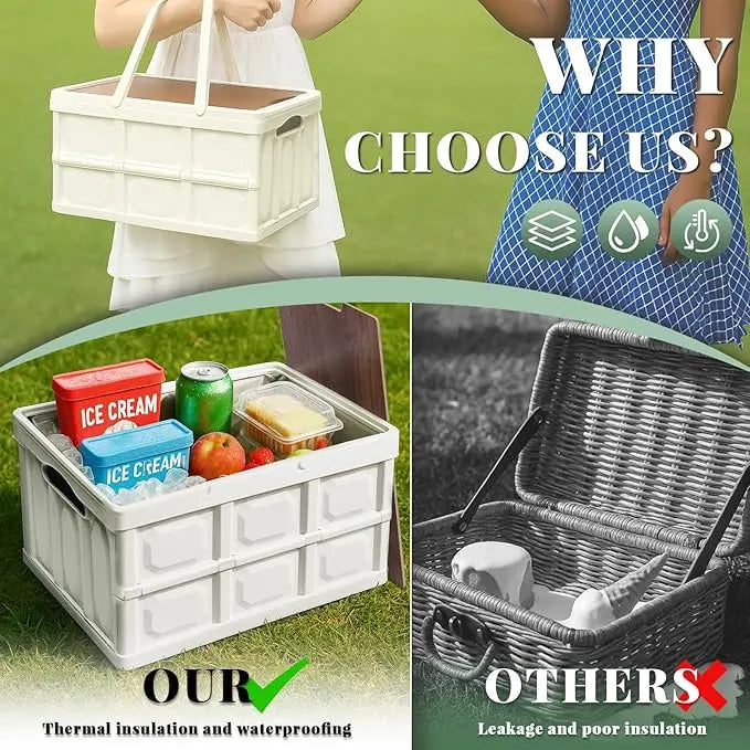 1 Outdoor Camping Storage Box with Lid, Multi-Purpose Large Capacity Car Trunk Organizer, Portable Stall Sorting Box, Suitable F