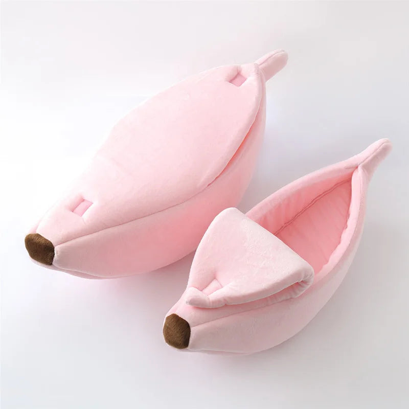 Cats Beds Deep Sleep Comfort In Winter Cat Bed Banana Shape For Cat's House Products Pets Creative Indoor Small Cat Dog Beds