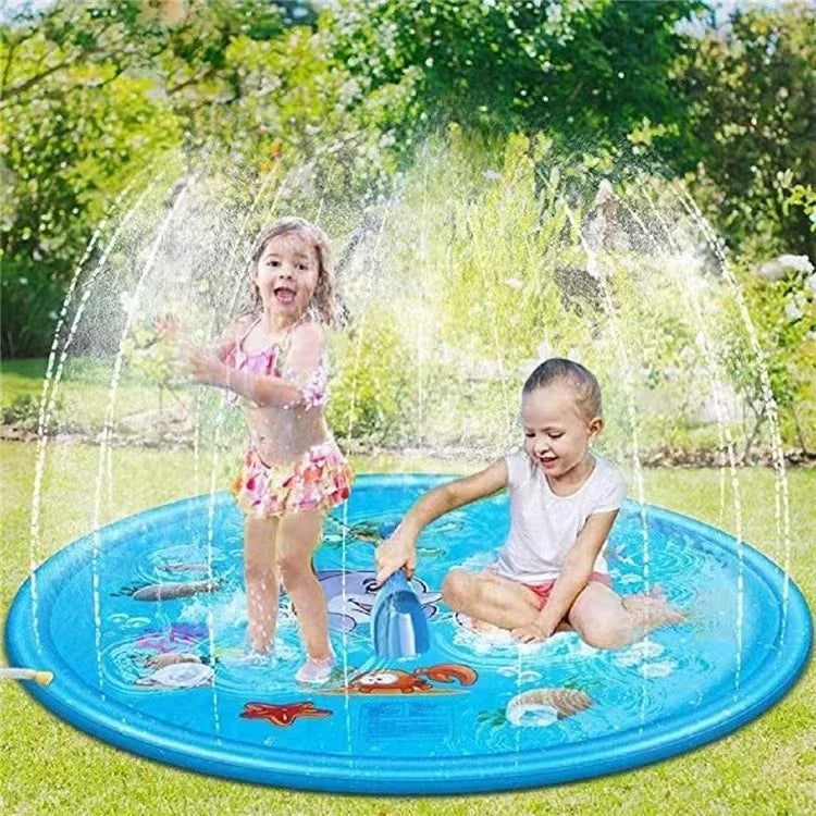 100/150/200cm Summer Pet Inflatable Swimming Pool Foldable Spray Mat Dogs Kids Outdoor Interactive Fountain Toys