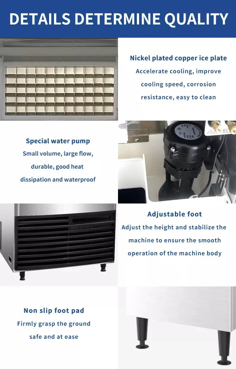 Custom Ice Cube Machine Automatic Ice Maker Machine Industrial Ice Making Machine High Efficiency