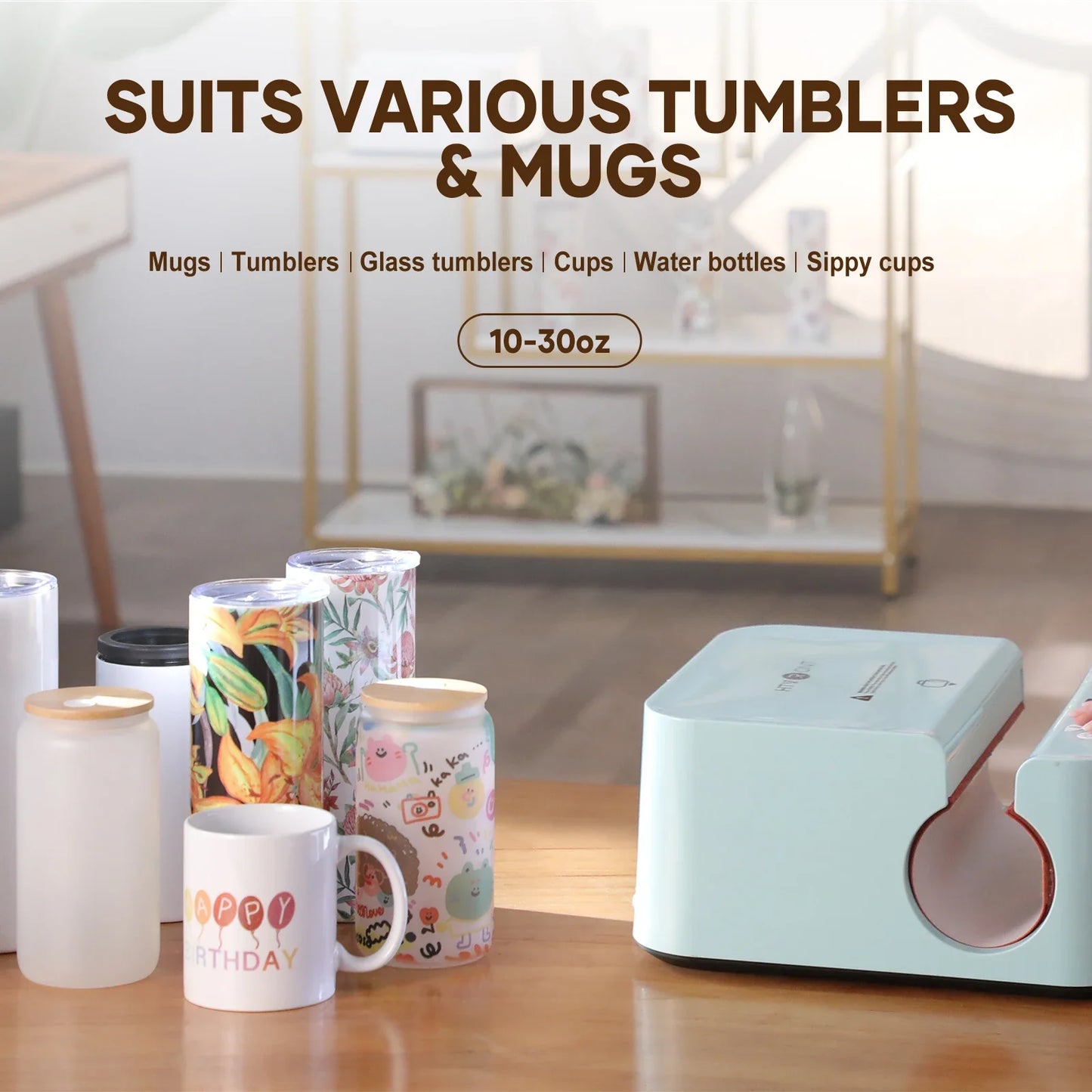 HTVRONT Auto Tumbler Heat Press Machine - Mug Heat Press Heat Up Fast & Even, Professional Tumbler Press High-Security