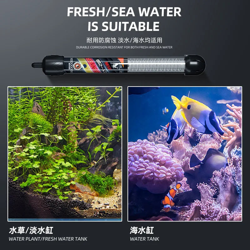 New 110v-220v EU US Adjustable Temperature Thermostat Heater Rod Submersible Aquarium Fish Tank Water Heat 35W/60W/120W/220W