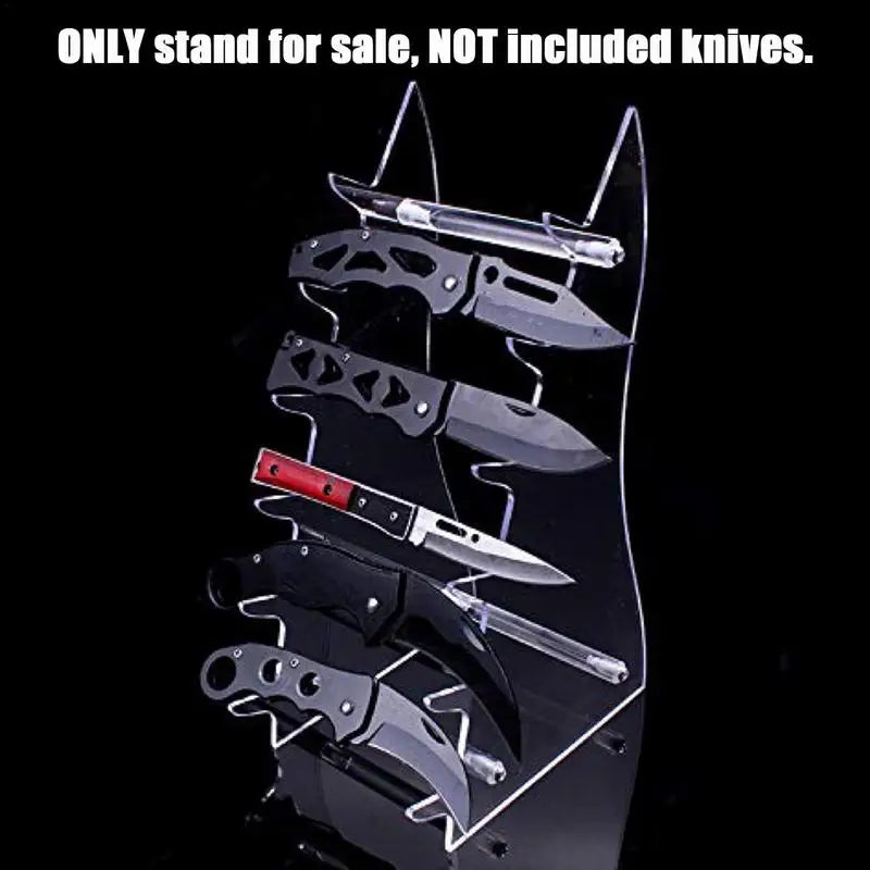 Transparent Display Stand Transparent Storage Knives Holder Birthday Gift 6 Tiers Knives Rack With Smooth Surfaces Space Saving