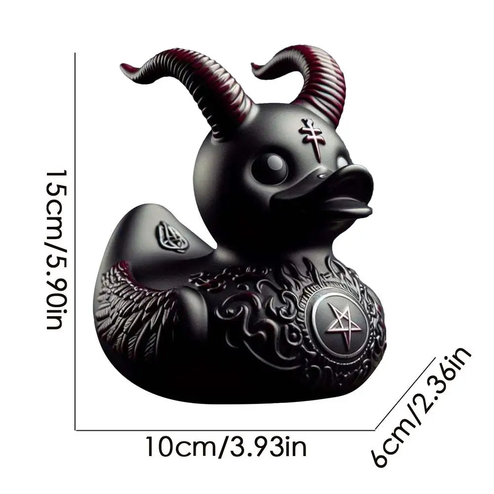 Duck Statue Indoor Gothic Sculpture Punk Animal Figurine Resin Statues Desk Decor Collectible Figurines Satan Duck Decoration