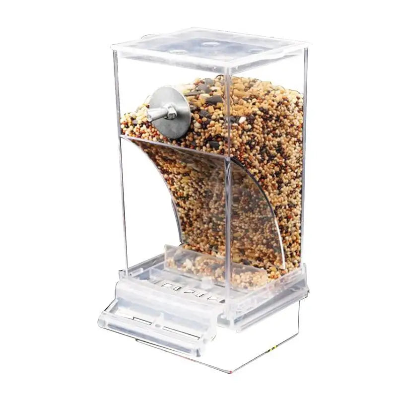 Acrylic No Mess Bird Feeders Automatic Parrot Feeder Drinker Food Container For Perch Budgerigar Parakeets Bird Cage Accessories