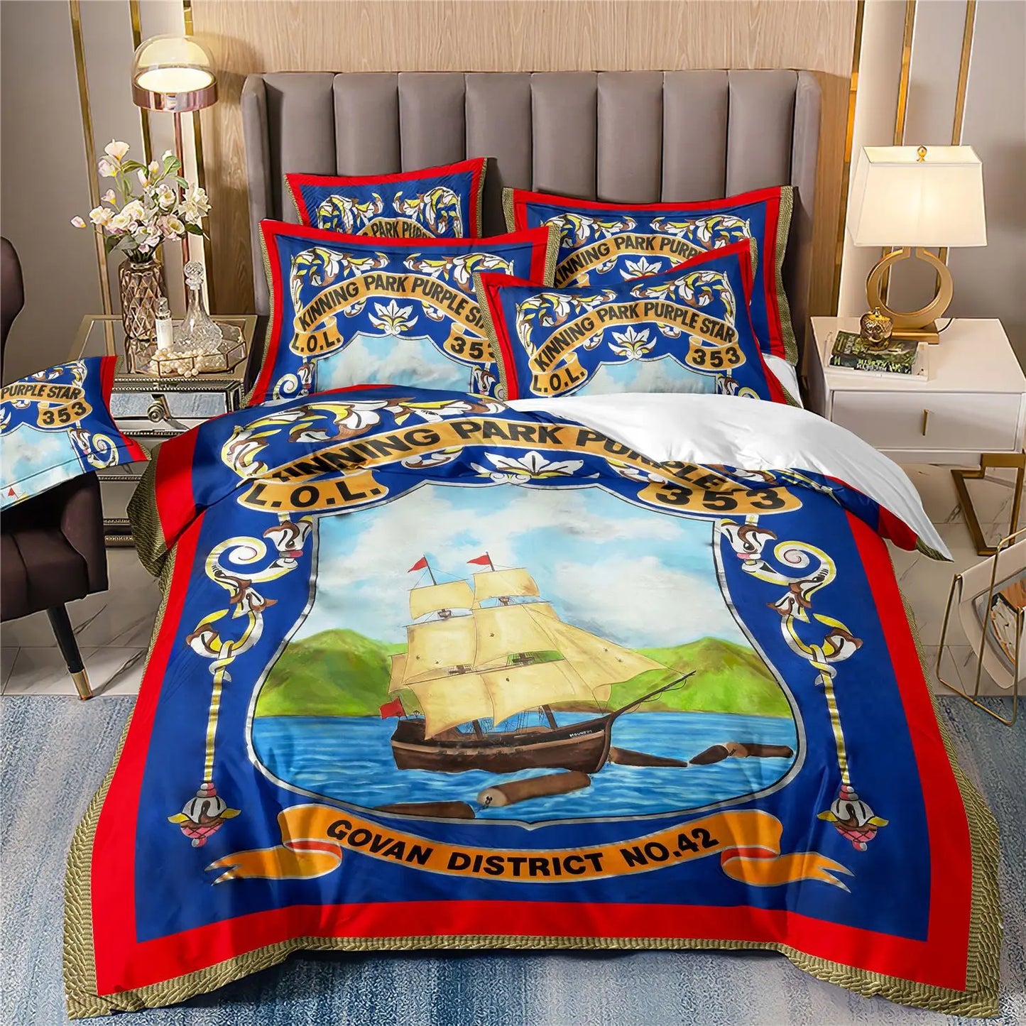 Duvet Cover Set 3D Luxury Style Printed Bedding Quilt Cover Set 3 Pieces Soft Microfiber Bedding Quilt Cover with Zipper