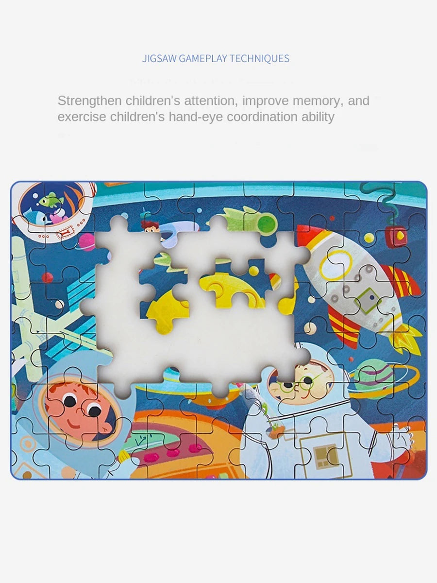 60piece Jigsaw Puzzle Montessori Games Cartoon Animal Vehicle Dinosaur Puzzles for Kids Educational Toys Children Christmas Gift