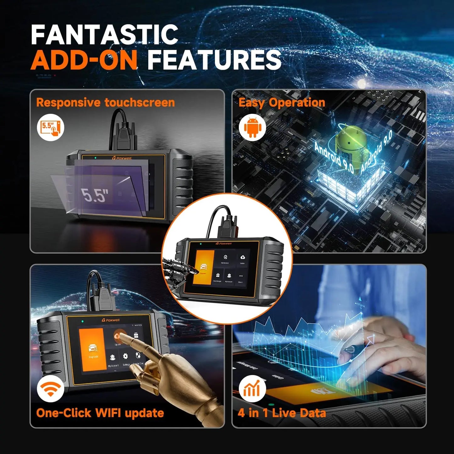 2025 Foxwell NT726 OBD2 Scanner BI-Directional All Systems Oil EPB Battery Registration 12 Reset OBD 2 Car Diagnostic Scan Tool