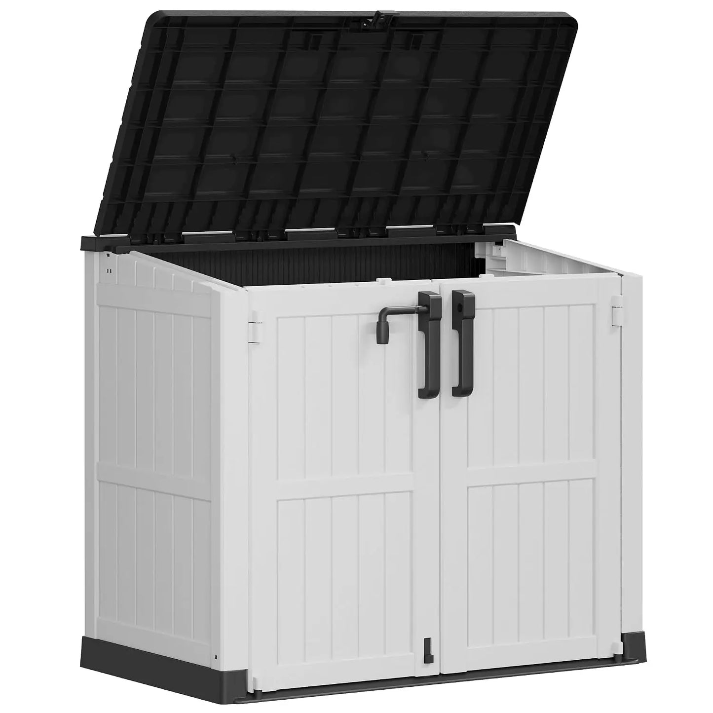 Outdoor Storage Cabinet 36 Cu Ft with Lockable Doors, Portable Horizontal Resin Storage Shed -Easy to Assemble,, Custom