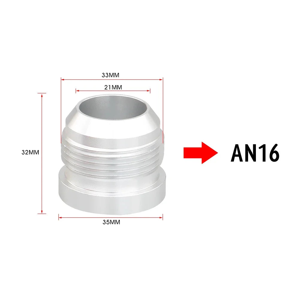 Aluminum  Hose Fitting Male Billet AN6 AN8 AN10 AN12 AN16 AN20 Straight Male Weld Fitting Adapter Weld Bung