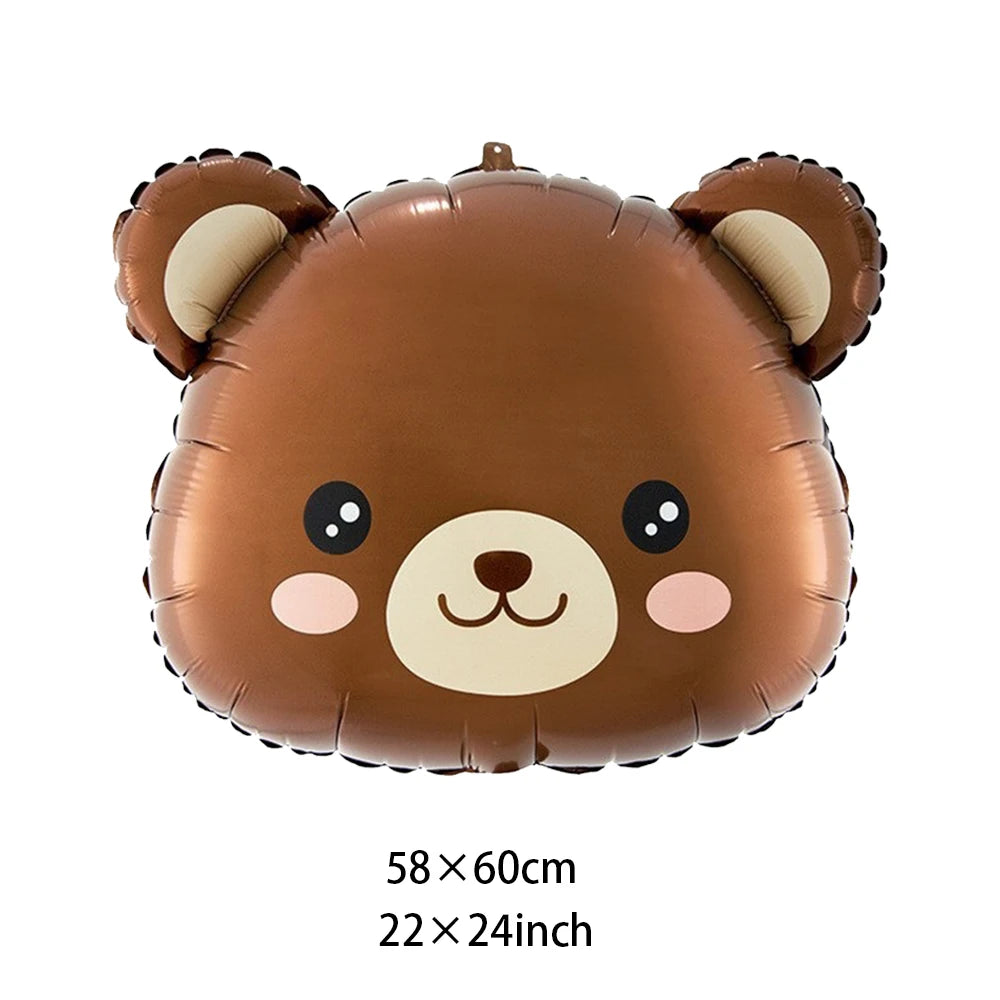 Coffee Brown Teddy Bear Balloon Number Heart Balloon set kid Birthday Party Decoration Baby Shower wedding Valentine's Day decor
