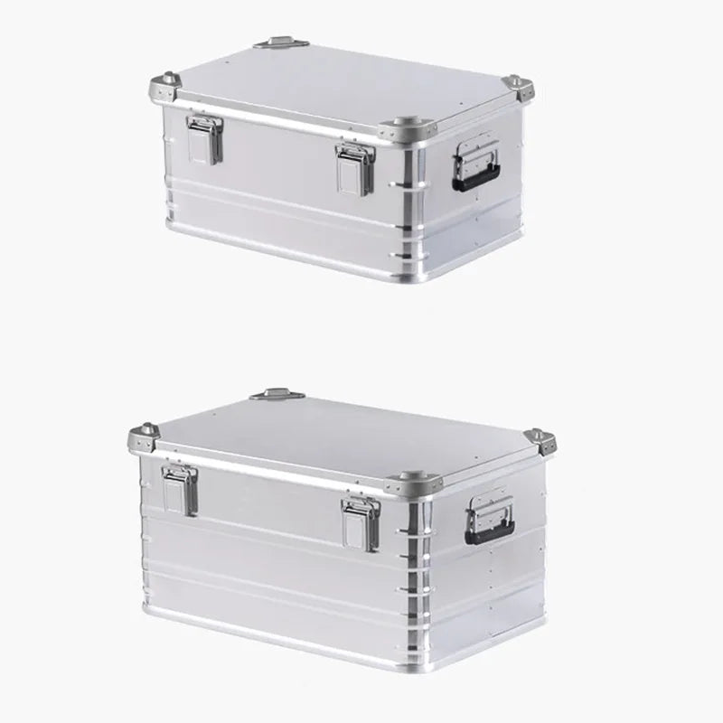 Outdoor Camping Storage Box Aluminium Alloy 80L Large Travel Storage Box Car Trunk Organizer Portable Natural Hiking Accessories