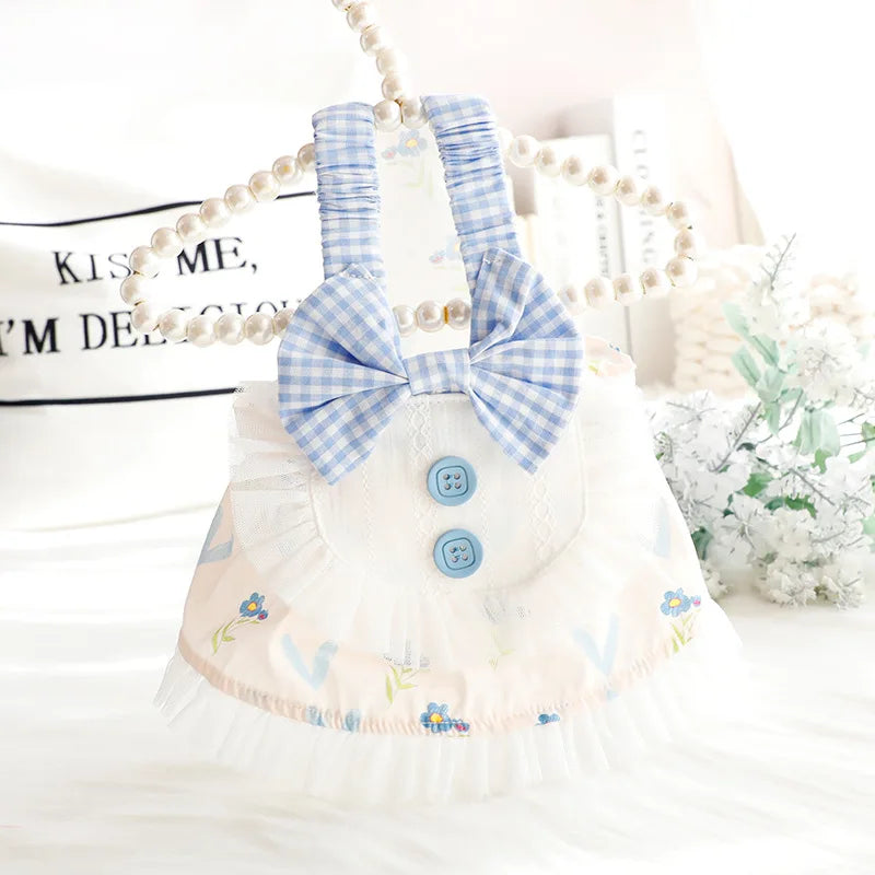 dog Lolita  Princess Dress Dog Pet Clothing Skirt Dogs Clothes Cat Small Print Cute Thin Summer White Small Dogs Clothing