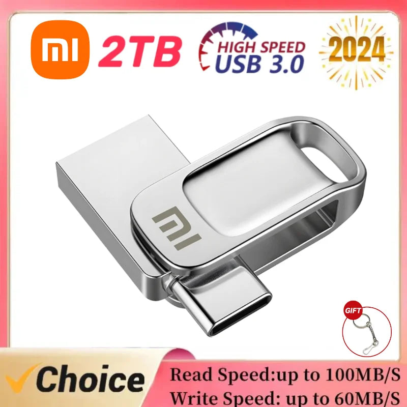 Xiaomi 2TB U Disk Mini Pen Drive USB Memory New USB Flash Drives 1TB TYPE C High Speed Usb 3.1 Waterproof Pendrive Metallic 128