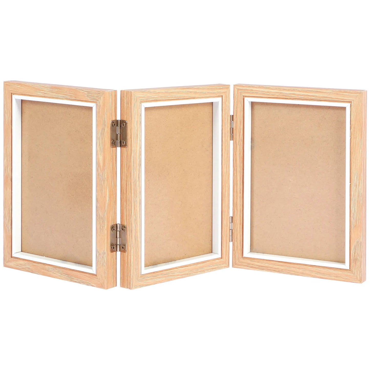 Wooden Photo Frame Foldable Hinged Picture Frame Table Ornament Souvenir for Bedside Bookshelf Office Picture Album Storage Box