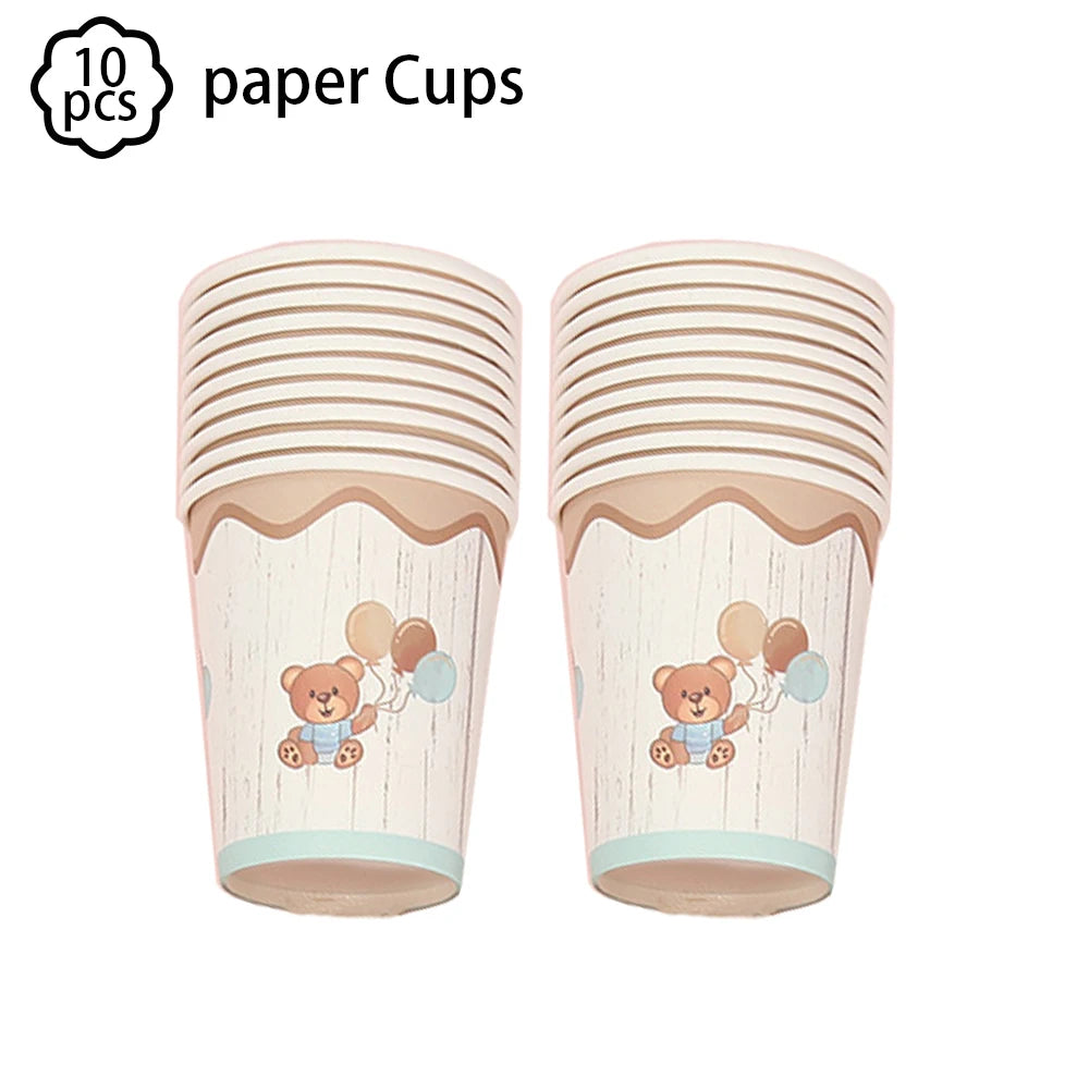 Coffee Brown Teddy Bear Balloon Number Heart Balloon set kid Birthday Party Decoration Baby Shower wedding Valentine's Day decor