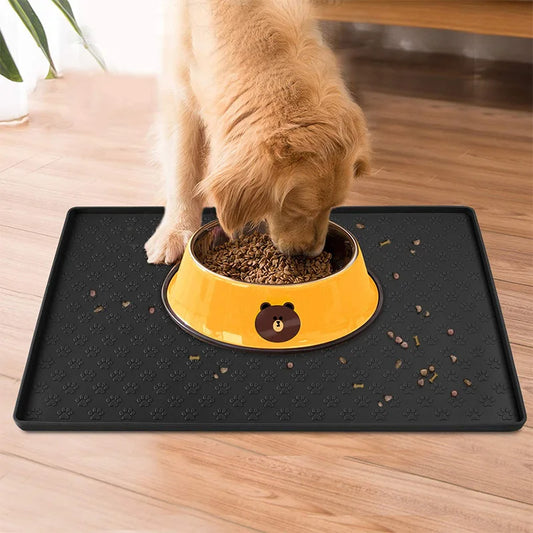 Dog Food bowl Mat,Silicone Non Slip Dog Bowl Mat Waterproof Cat Feed Mat,Pet Placemat Easy To Clean