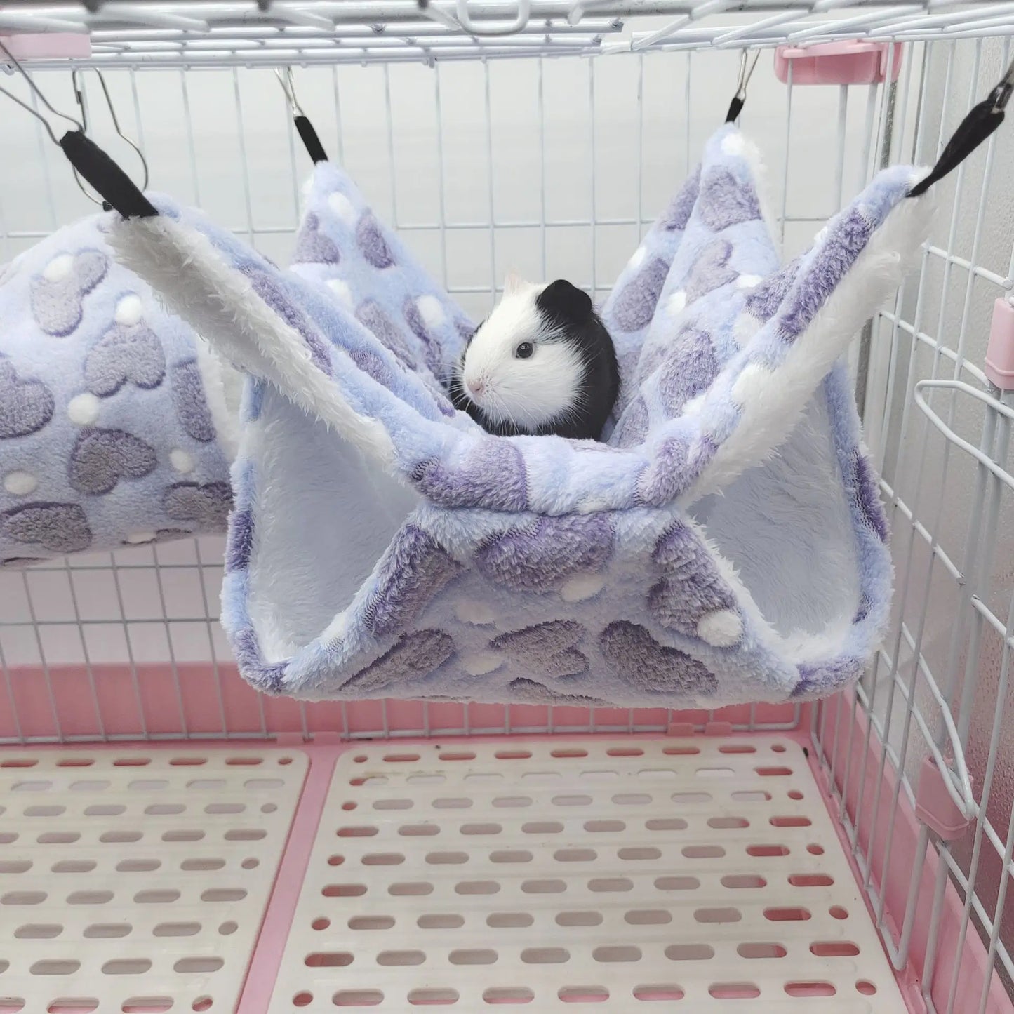 Double-layer Warm Hamster Hammock Small Pet Hanging Beds Ferret Guinea Pig House Small Animals Chinchilla Squirrel Plush Cage