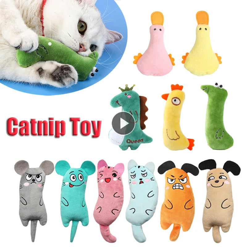 1pc Plush Cat Toy Cat Grinding Catnip Toys Funny Interactive Pet Kitten Chewing Toy Claws Thumb Bite Cat Mint for Cats Supplies