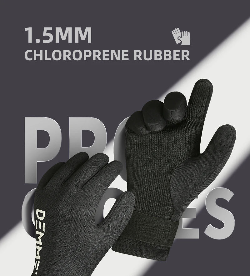 1.5mm Neoprene Diving Gloves Kids Boys Girls Five Finger Warm Wetsuit Winter Gloves Anti Slip for Snorkeling Surfing Fishunting