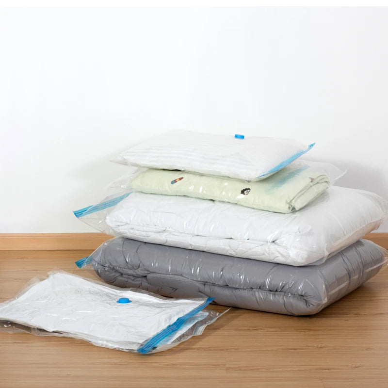 5PCS Vacuum Storage Bags Travel Compression Package  Compressed Closet Home Organizer for Pillows Clothes Bedding Foldable Seal