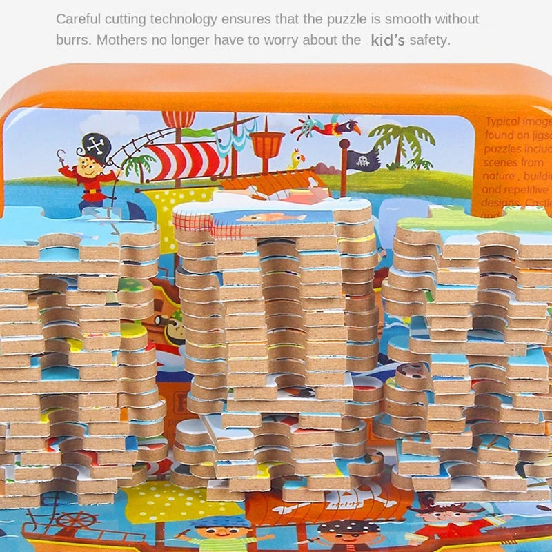 60piece Jigsaw Puzzle Montessori Games Cartoon Animal Vehicle Dinosaur Puzzles for Kids Educational Toys Children Christmas Gift