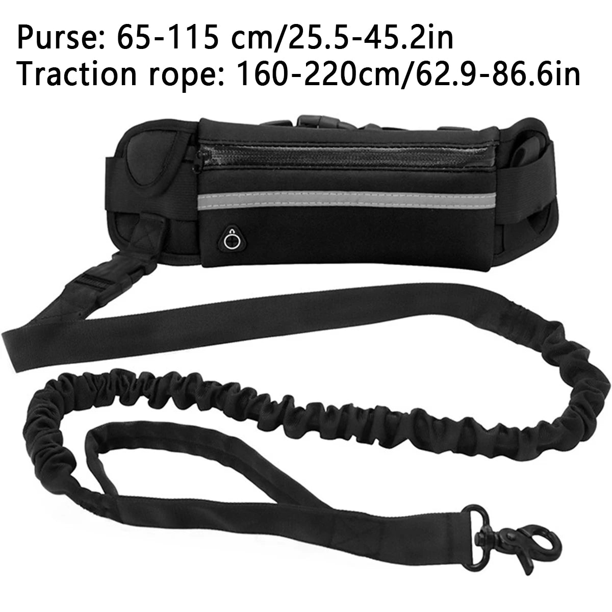 Hands Free Dog Leash Reflective Leash with Waist Bag Retractable Elastic Belt Dog Traction Rope for Running Walking Pet Products