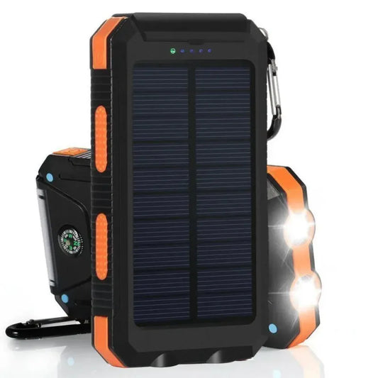 Power bank 20000mah Solar Panel Dual USB Power Bank Box SOS Light Flash Compass Power Cell Phone Fast Charger portable charger