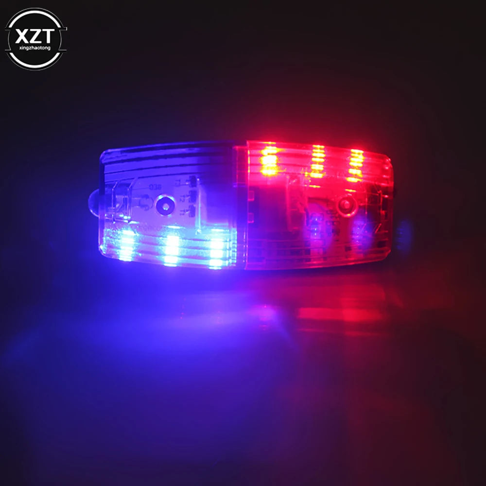 Red&Blue LED Strobe Warning Light Police Shoulder Clip Flashlight Outdoor Running Light USB Rechargeable Safety Helmet Work Lamp