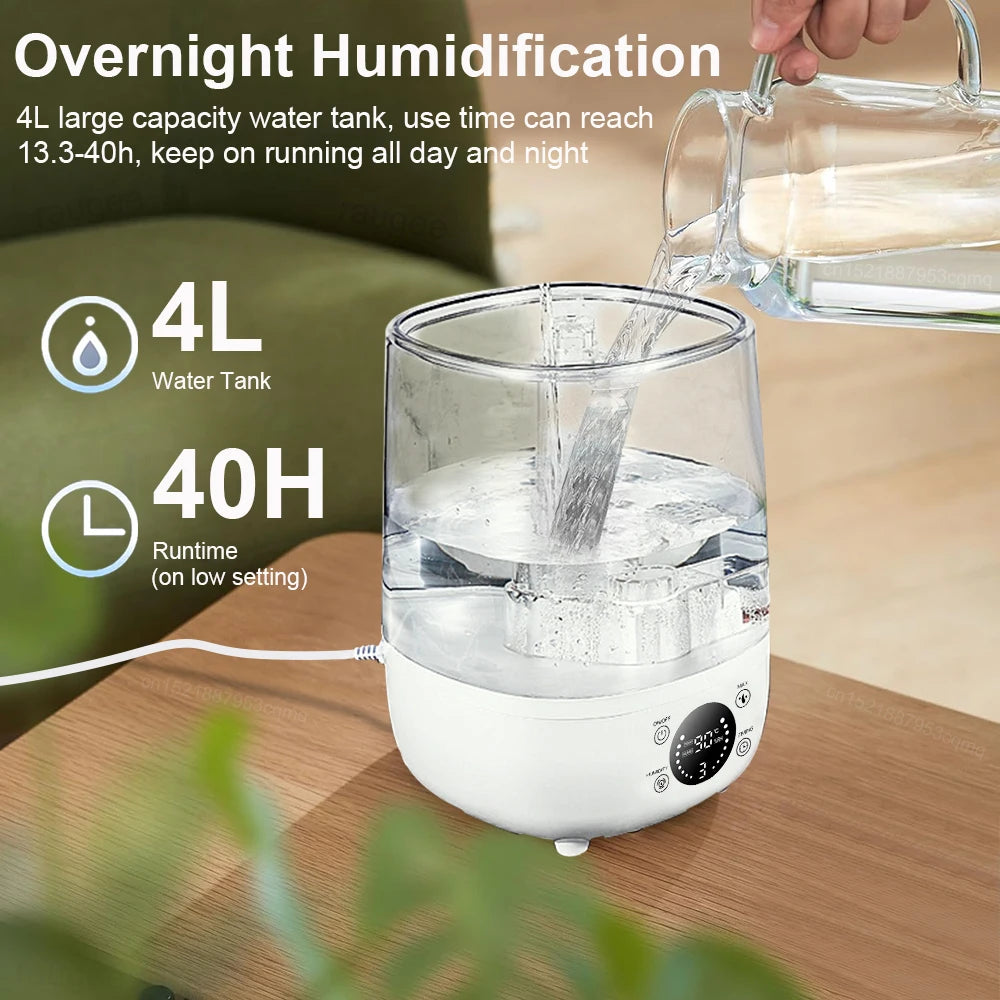 Air Humidifier Essential Oil Diffuser for Home Bedroom Aroma Humidifier 4L Capacity Ultrasonic Air Humidifier with Aromatherapy