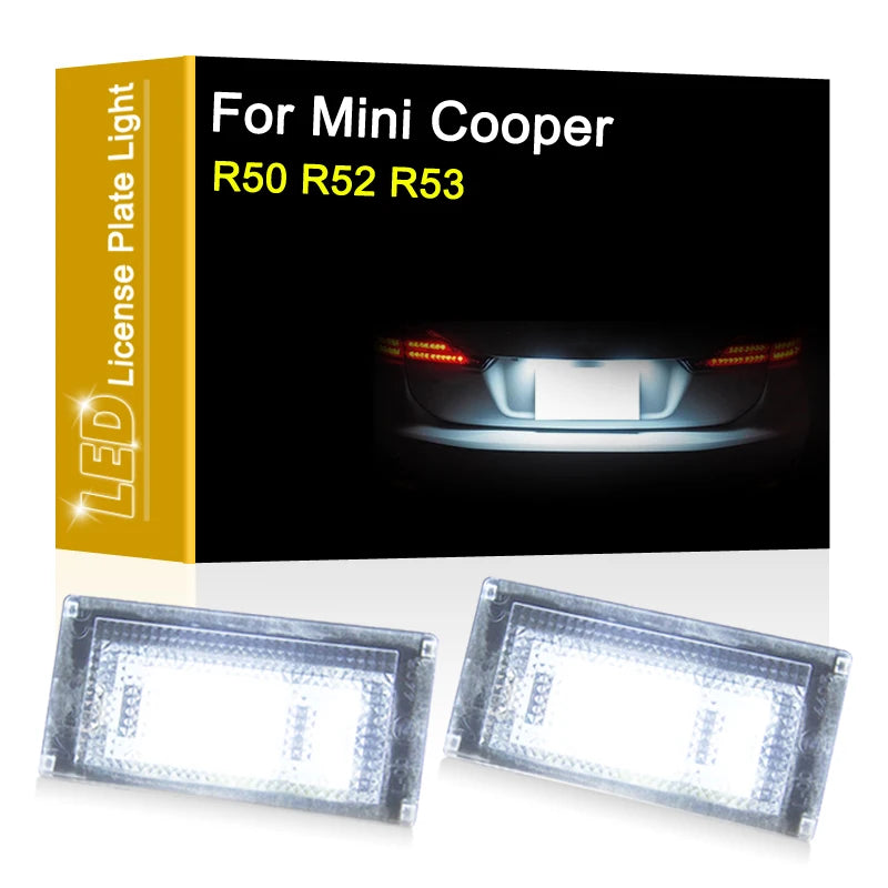LED Number Plate Lamp For Mini Cooper R50 2002-2006 R52 Convertible 2004-2008 R53 2001-2006 White License Plate Light Assembly